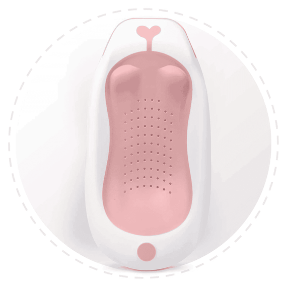 Suport cada pentru bebelusi , realizata din plastic, insertie anti-alunecare, cu ventuze puternice, sigur, 39 x58.5 cm, alb si roz - 3- Roveli