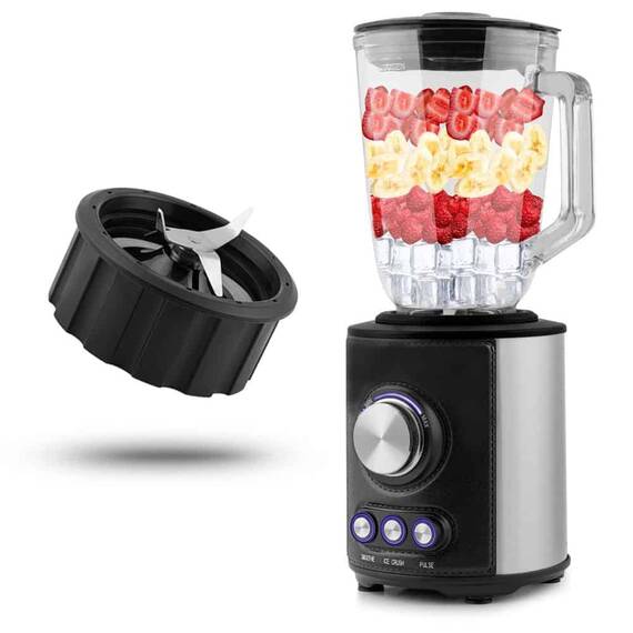 Blender, 800 W, 3 functii suplimentare - zdrobirea ghetii, smoothie si pulsatie, protectie la supraincalzire, protectie impotriva asamblarii incorecte, 1,5 l, negru - 5- Roveli