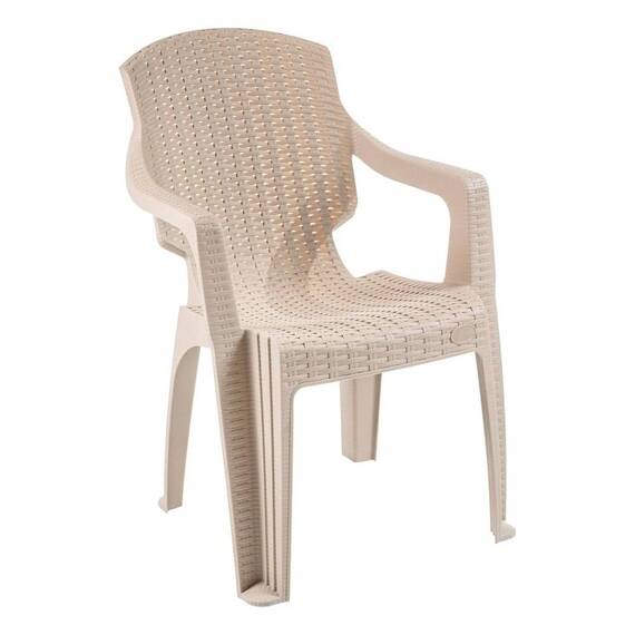 Set masa DacEnergy©, fabricat din polipropilena, cu model impletitura de ratan, forma dreptunghiulara, cu 6 scaune, pentru interior/ exterior, crem - 5- Roveli