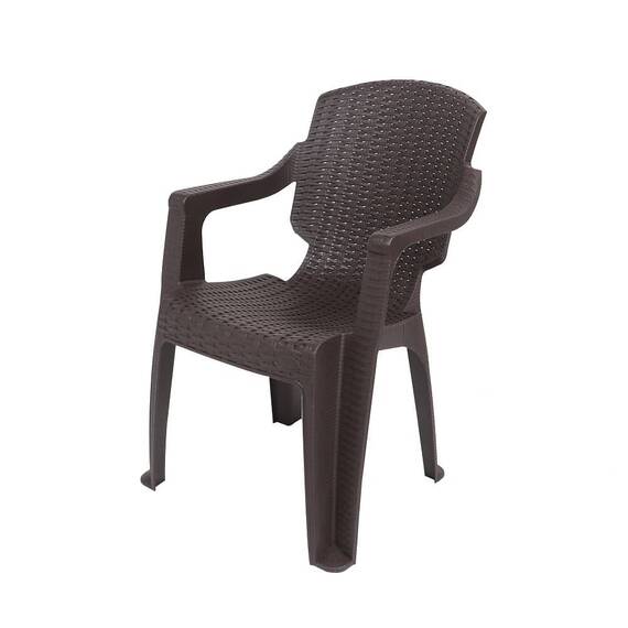 Set masa DacEnergy©, fabricat din polipropilena, cu model impletitura de ratan, forma dreptunghiulara, cu 6 scaune, pentru interior/ exterior, 150 x 90 x 74 cm, wenge - 5- Roveli