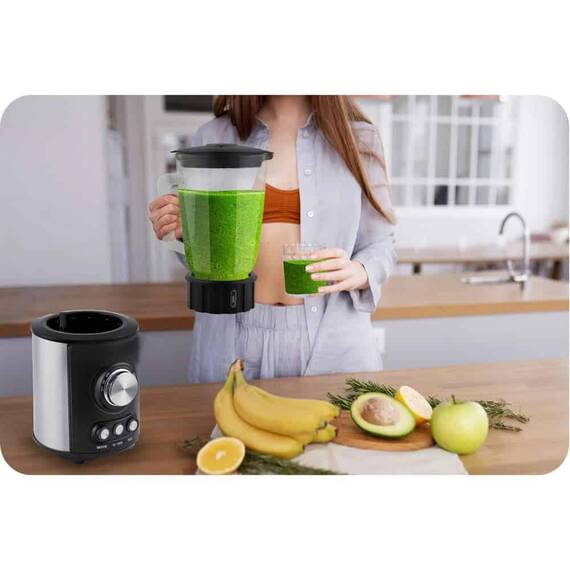 Blender, 800 W, 3 functii suplimentare - zdrobirea ghetii, smoothie si pulsatie, protectie la supraincalzire, protectie impotriva asamblarii incorecte, 1,5 l, negru - 6- Roveli