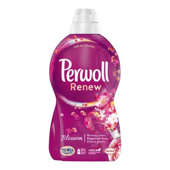 Detergent lichid Perwoll Renew Blossom​​​​​​​, reda stralucire culorilor, parfum floral si elegant, 990 ml, 18 spalari - - Roveli