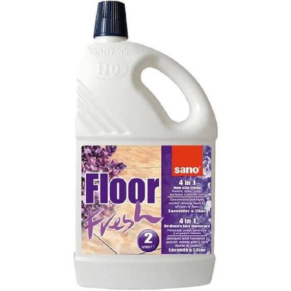 Detergent pentru pardoseli Sano Floor Liliac Lavanda, cu extra-parfum, fara alunecare, 2 l - - Roveli