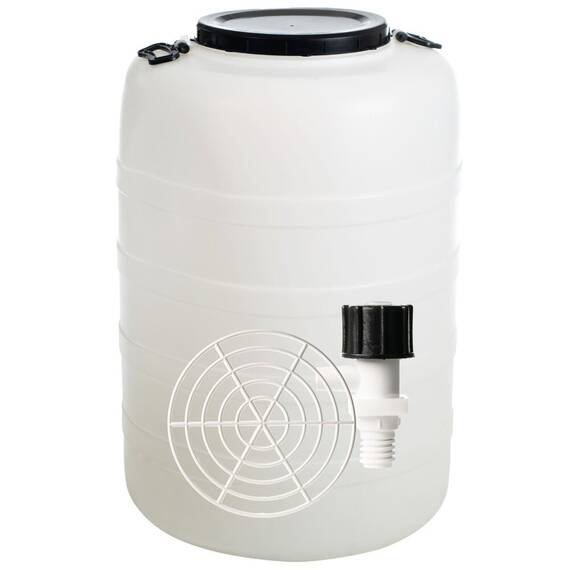 Bidon, confectionat din polietilena, cu presator si robinet, maner incorporat, capac, 60 x 60 x 88 cm, capacitate de 200 litri - - Roveli