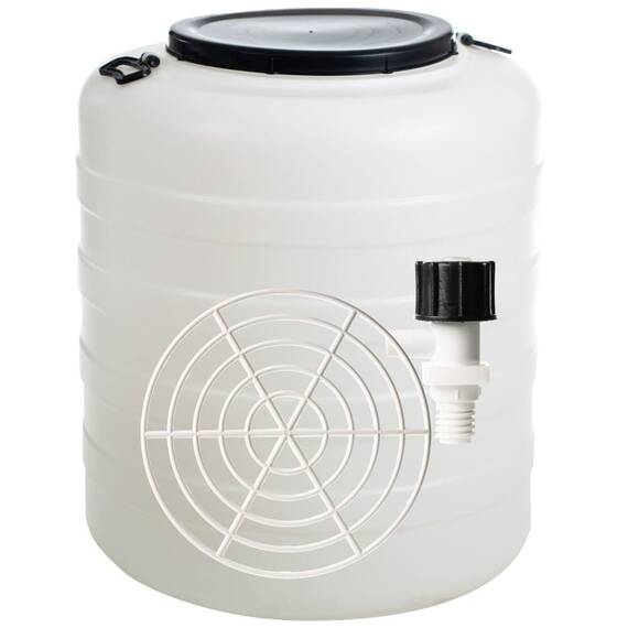 Bidon, confectionat din polietilena, cu presator si robinet, maner incorporat, capac, 71 x 71 x 82 cm, capacitate de 250 litri - - Roveli