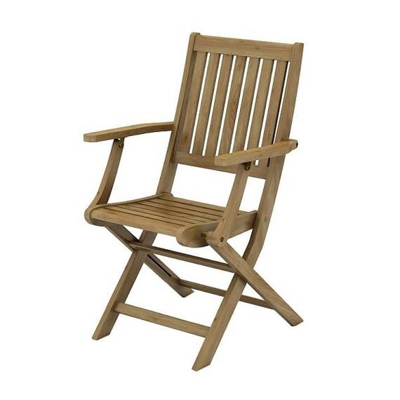​Scaun gradina DacEnergy©, material lemn de Acacia, pliabil, cu brate, 54 x 58 x 90 cm, natur - - Roveli