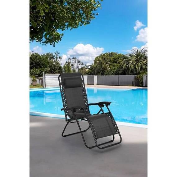 Scaun camping DacEnergy©, structura metalica, pliant, spatar reglabil, 176 x 108 cm, albastru - 2- Roveli