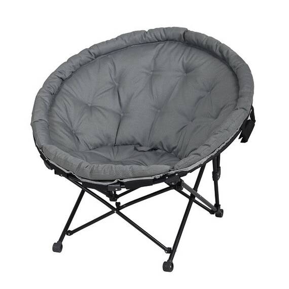 ​Scaun camping DacEnergy©, scheletul din otel, sezutul si spatarul din poliester, spuma de 5cm, pliabil, 70 x 93 cm, gri - - Roveli