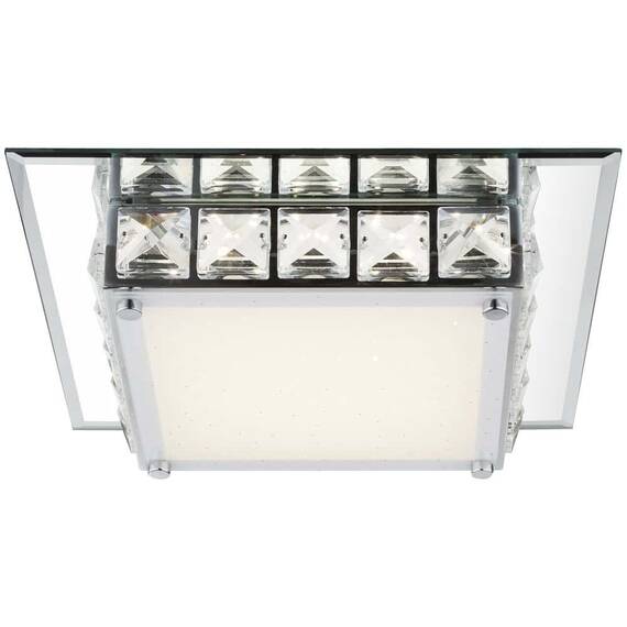 Plafoniera LED Globo, efect de stele si cristale K5 transparente, efect de oglinda, stil elegant, 12W, 720 lm - - Roveli