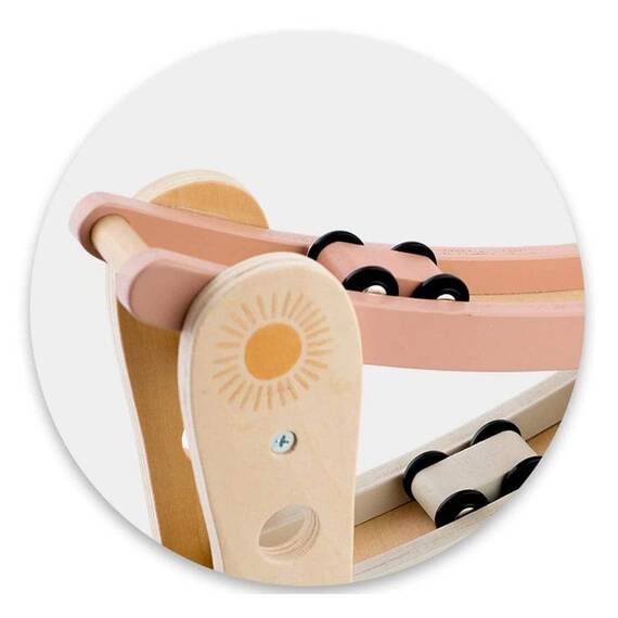 Circuit cu masini din lemn si rampa etajata, stimuleaza imaginatia si creativitatea, design ergonomic, Montessori, 30 x 25.5 x 9 cm - 6- Roveli