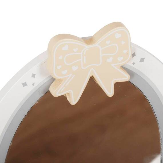 Mini masuta de toaleta DacEnergy©, MDF si placaj, design atragator, culori pastelate, stimuleaza imaginatia, cu oglinda, sertar, accesorii incluse, 28.2 x 21 x 34.5 cm, alb si natur - 3- Roveli