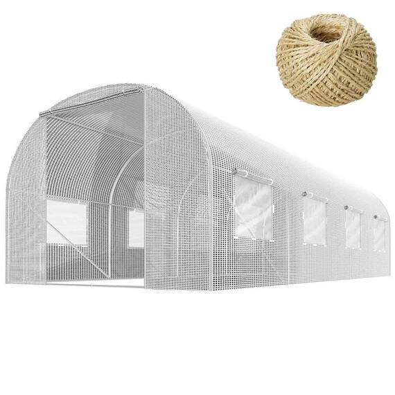 Solar gradina DacEnergy©, profile din otel, folie PE 140g/m2, o usa, 8 ferestre cu plasa de tantari, 2x2,5x4 m, suprafata totala 10m2, rezistenta la UV4, alb - 2- Roveli