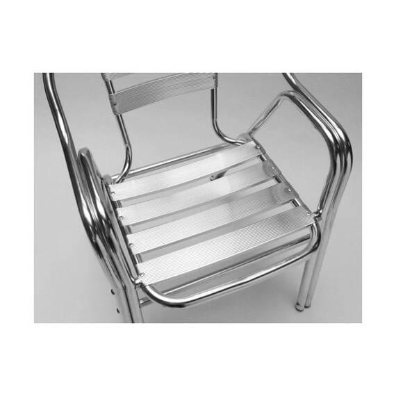 Scaun DacEnergy©, din teava de aluminiu, stivuibil, rezistent la apa, intretinere usoara, cu picioare tubulare duble, interior / exterior, 56 x 60 x 79 cm, gri - 2- Roveli