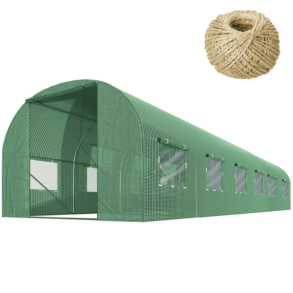 Solar gradina DacEnergy©, profile din otel, folie PE 140g/m2, o usa, 12 ferestre cu plasa de tantari, 6x 3x 2 m, suprafata totala 18m2, rezistenta la UV4, verde - 2- Roveli