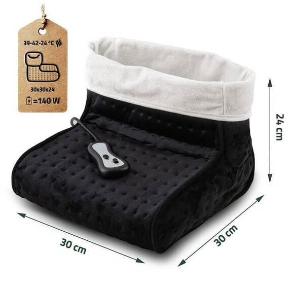 Incalzitor electric pentru picioare, 100% PE, plus, protectie la supraincalzire, 2 niveluri de reglare a temperaturii, 2 niveluri de reglare a masajului, aproximativ 45℃, 140 W, albastru inchis - 3- Roveli