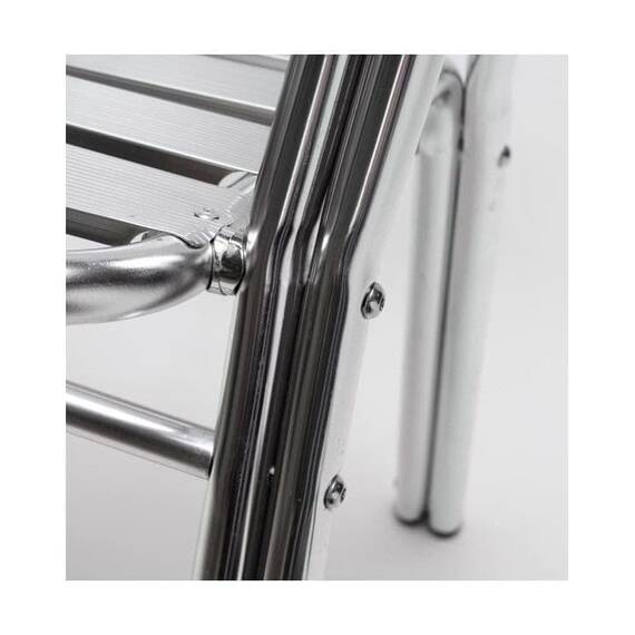Scaun DacEnergy©, din teava de aluminiu, stivuibil, rezistent la apa, intretinere usoara, cu picioare tubulare duble, interior / exterior, 56 x 60 x 79 cm, gri - 3- Roveli