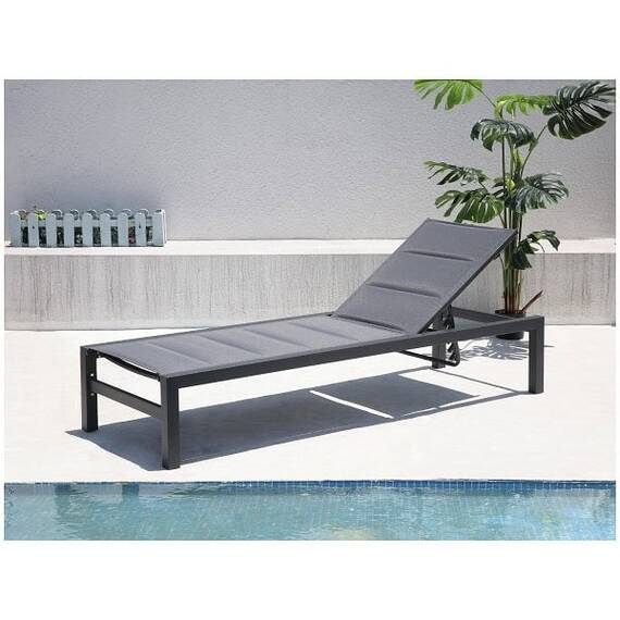 Sezlong DacEnergy©, dimensiuni 190 x 70 x 35 / 97 cm, structura metal, fix, spatar reglabil, culoare gri - 3- Roveli