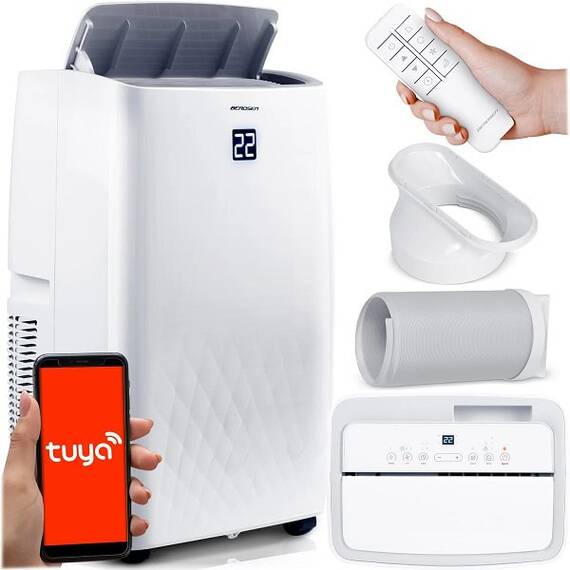 ​Aer conditionat portabil, 5 in1, raceste, incalzeste, dezumidifica, aeriseste si modul noapte, afisaj LCD si panou de control tactil, aplicatia Tuya, Wi-Fi, functia de pornire automata, 4000 W - 4- Roveli