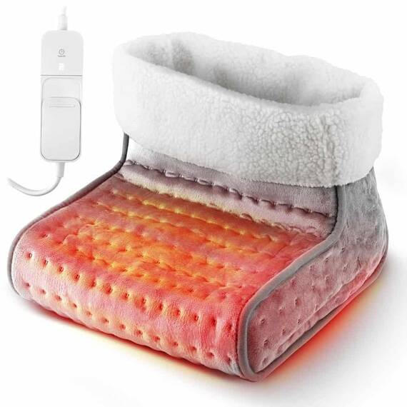 Incalzitor electric pentru picioare, 100% PE, plus, protectie la supraincalzire, display iluminat din spate, 3 niveluri de reglare a temperaturii, aproximativ 45℃, 140 W, gri - 4- Roveli