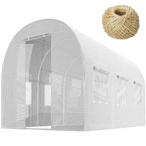 Solar gradina DacEnergy©, profile din otel, folie PE 140g/m2, intrare cu fermoar, 6 ferestre cu plasa de tantari, 2x3m 6m2, rezistenta la UV4, alba - 4- Roveli