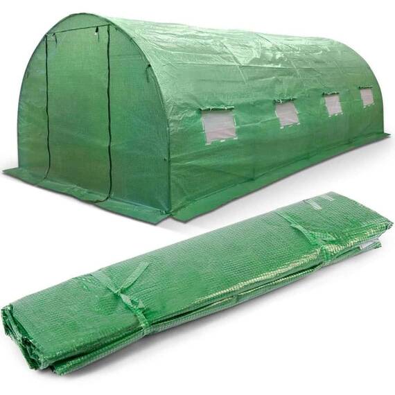 Solar gradina DacEnergy©, profile din otel, folie PE 140g/m2, intrare cu fermoar, 8 ferestre cu plasa de tantari, 2x4,5xH2m, suprafata totala 9m2, rezistenta la UV4, verde - 5- Roveli