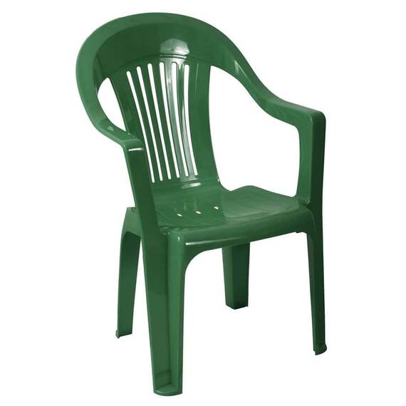 Set mobilier gradina DacEnergy©, fabricat din polipropilena, masa ovala si patru scaune, rezistent la umiditate si UV, 140 x 70 x 70 cm, verde - 2- Roveli