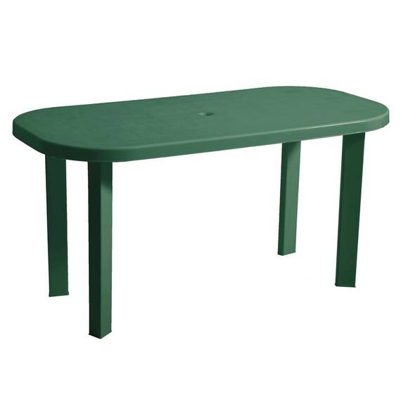 Set mobilier gradina DacEnergy©, fabricat din polipropilena, masa ovala si patru scaune, rezistent la umiditate si UV, 140 x 70 x 70 cm, verde - 3- Roveli