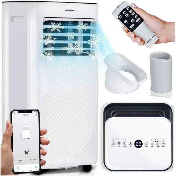 Aer conditionat portabil, 3in1, raceste, usuca si aeriseste, afisaj LCD, panou de control tactil, telecomanda, WiFi, mod de noapte, functia de blocare pentru copii, filtru de particule, 2600 W - 6- Roveli