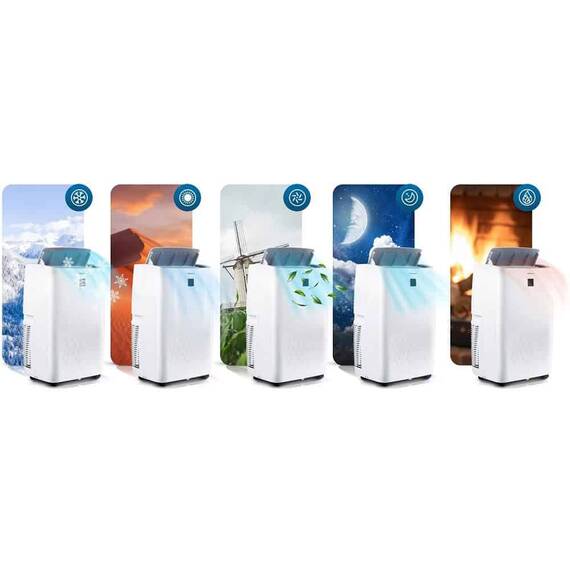 ​Aer conditionat portabil, 5 in1, raceste, incalzeste, dezumidifica, aeriseste si modul noapte, afisaj LCD si panou de control tactil, aplicatia Tuya, Wi-Fi, functia de pornire automata, 4000 W - 6- Roveli