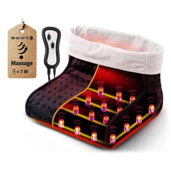 Incalzitor electric pentru picioare, 100% PE, plus, protectie la supraincalzire, 2 niveluri de reglare a temperaturii, 2 niveluri de reglare a masajului, aproximativ 45℃, 140 W, albastru inchis - 6- Roveli