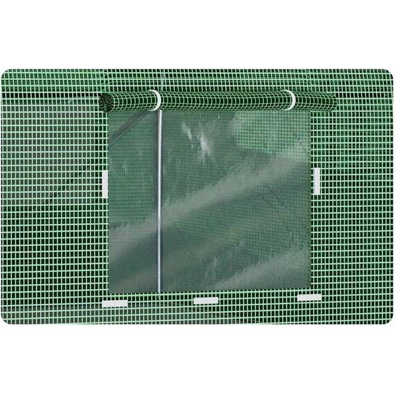 Solar gradina DacEnergy©, profile din otel, folie PE 140g/m2, 2 usi, 8 ferestre cu plasa de tantari, 2x2,5x4 m, suprafata totala 10m2, rezistenta la UV4, verde - 6- Roveli