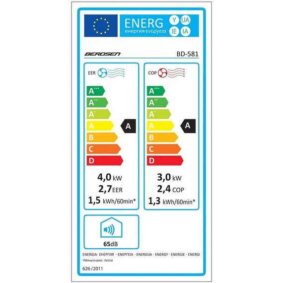 ​Aer conditionat portabil, 5 in1, raceste, incalzeste, dezumidifica, aeriseste si modul noapte, afisaj LCD si panou de control tactil, aplicatia Tuya, Wi-Fi, functia de pornire automata, 4000 W - 9- Roveli