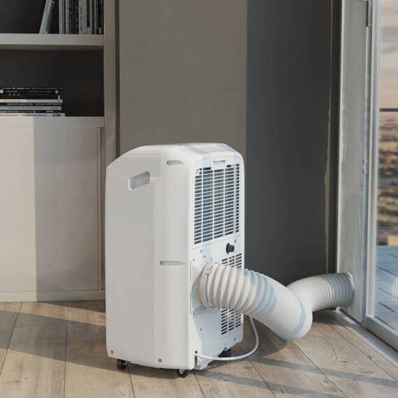 Aparat aer conditionat portabil Whirpool, dezumidificare, timer, autocuratare, mod de noapte, 12000 BTU, A, debit aer 280 mc/h, cu telecomanda, 442 x 326 x 718 mm, alb - 14- Roveli