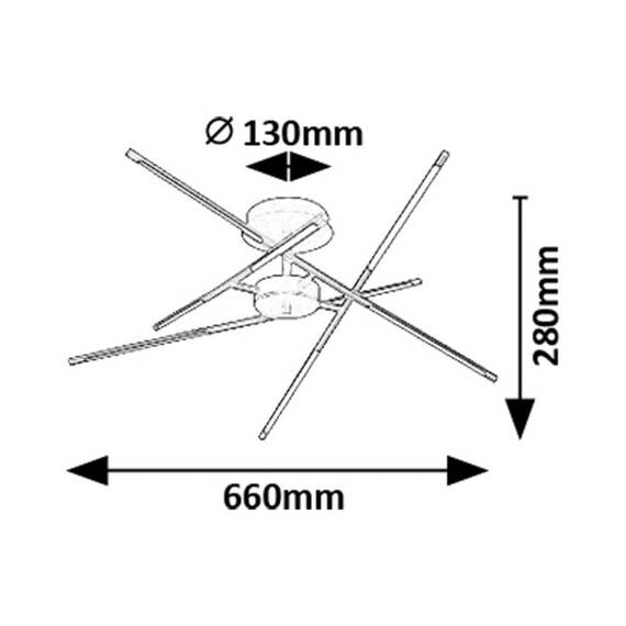 ​Lustra LED, structura din metal, abajurul din plastic, design inedit, 40 W, 2800 lm, lumina calda, 660 x 660 x 280 mm, combinatia eleganta de negru si alb - 2- Roveli