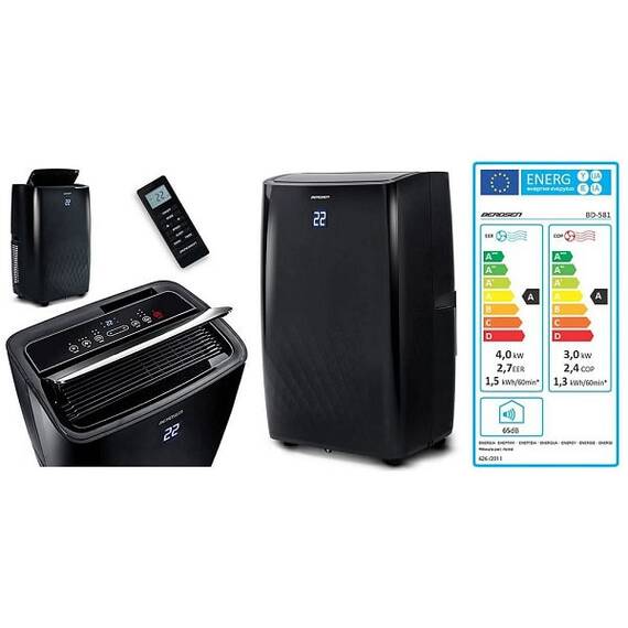 ​Aer conditionat portabil, 5 in1, raceste, incalzeste, dezumidifica, aeriseste si mod noapte, design minimalist, afisaj LCD, panou de control tactil, aplicatie Tuya Smart Remote Control, 4000 W, negru - 2- Roveli