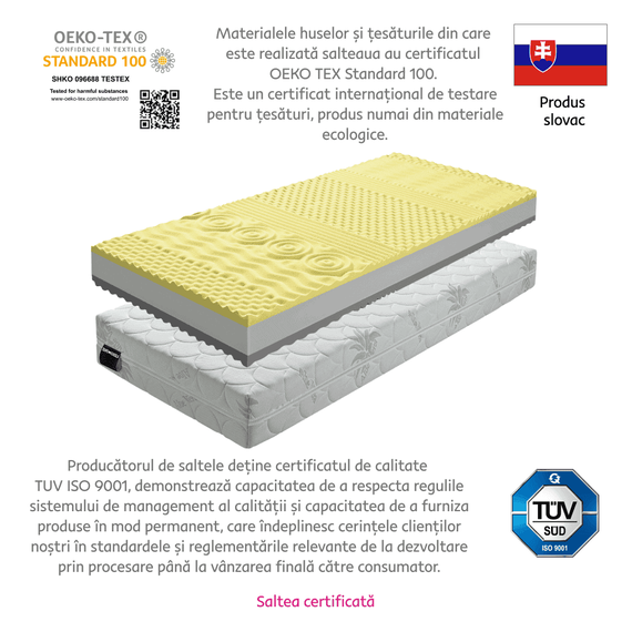 Saltea, din spumă, 140x200, BE TEMPO VISCO - 2- Roveli