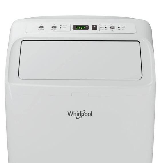 Aparat aer conditionat portabil Whirpool, dezumidificare, timer, autocuratare, mod de noapte, 12000 BTU, A, debit aer 280 mc/h, cu telecomanda, 442 x 326 x 718 mm, alb - 4- Roveli