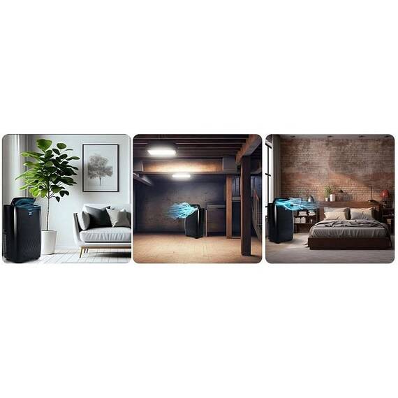 ​Aer conditionat portabil, 5 in1, raceste, incalzeste, dezumidifica, aeriseste si mod noapte, design minimalist, afisaj LCD, panou de control tactil, aplicatie Tuya Smart Remote Control, 4000 W, negru - 6- Roveli