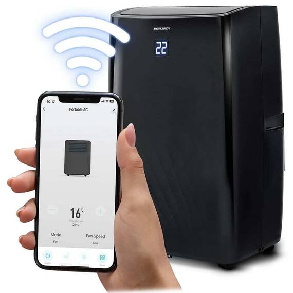 ​Aer conditionat portabil, 5 in1, raceste, incalzeste, dezumidifica, aeriseste si mod noapte, design minimalist, afisaj LCD, panou de control tactil, aplicatie Tuya Smart Remote Control, 4000 W, negru - 8- Roveli