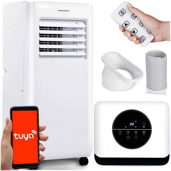 Aer conditionat portabil, 5 in1,  raceste, uscare, ventilatie, mod noapte, mod auto, aplicatia Tuya, Wi-Fi, afisaj LCD si panou de control tactil, functia de pornire automata, include garnitura de fereastra, 2900 W - 12- Roveli