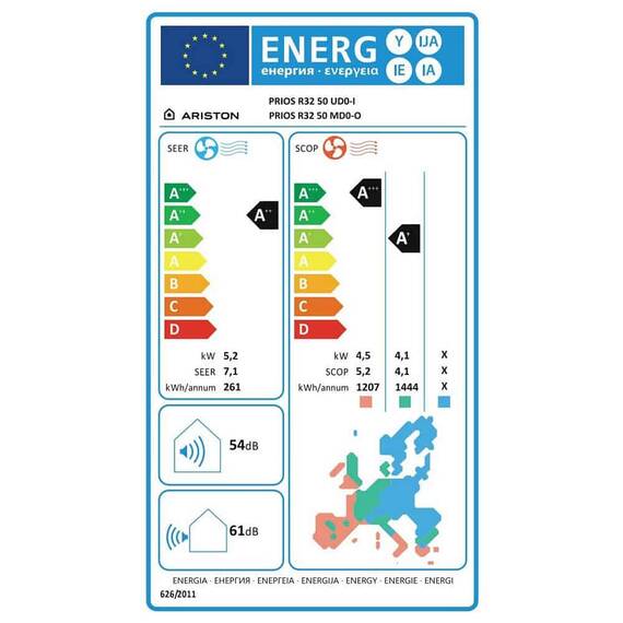 Aparat aer conditionat Ariston Prios, dezumidificare, Follow Me, autocuratare, mod ECO, mod de noapte, ventilatie, functie incalzire, inverter, R32, 18000 BTU, A++/A+, alb - 5- Roveli