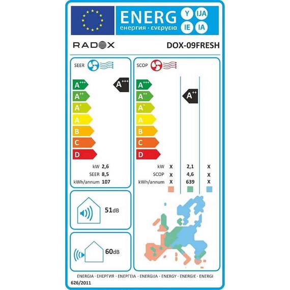 Aparat aer conditionat, autorestart, dezumidificare, mod auto, mod turbo, timer, autocuratare, mod ECO, autodiagnoza, mod de noapte, ventilatie, mod silentios, inverter, Wi-Fi, R32, 9000 BTU, A+++ / A++ - 7- Roveli