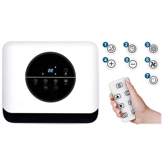 Aer conditionat portabil, 5 in1,  raceste, uscare, ventilatie, mod noapte, mod auto, aplicatia Tuya, Wi-Fi, afisaj LCD si panou de control tactil, functia de pornire automata, include garnitura de fereastra, 2900 W - 8- Roveli
