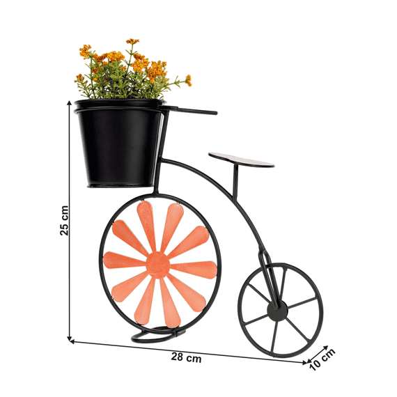 Ghiveci RETRO în formă de bicicletă, vişiniu / negru, SEMIL - 8- Roveli