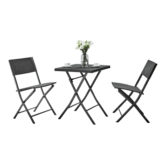 Set ratan de grădina 1+2, negru, FARUK - - Roveli