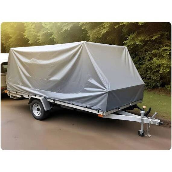 Prelata DacEnergy©, polietilena HDPE, 260 g/m2, rezistent la ploaie, inghet si razele UV, impermeabil, 500 x 400 cm, argintiu si negru - 3- Roveli