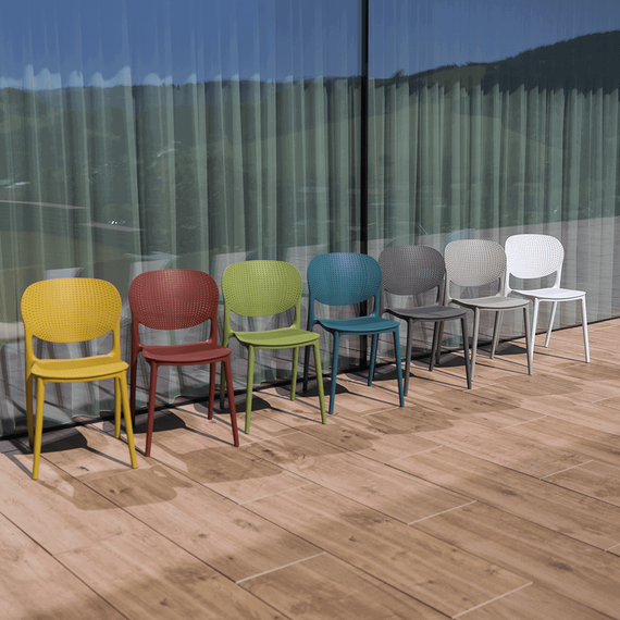Scaun stivuibil, alb, FEDRA NEW - 12- Roveli