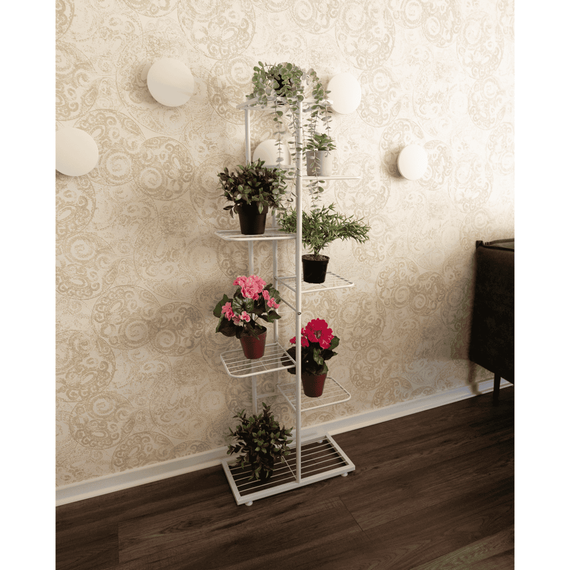 Suport pentru flori din metal, alb, BAMIR TIP 2 - 5- Roveli
