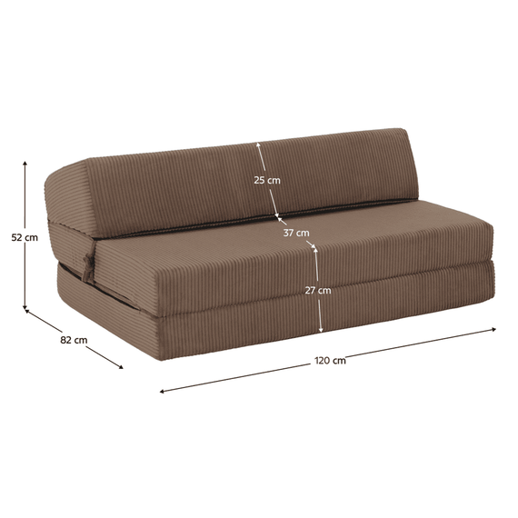 Saltea pliabilă/fotoliu extensibil, 2 in 1, maro deschis, VEDIS - 5- Roveli