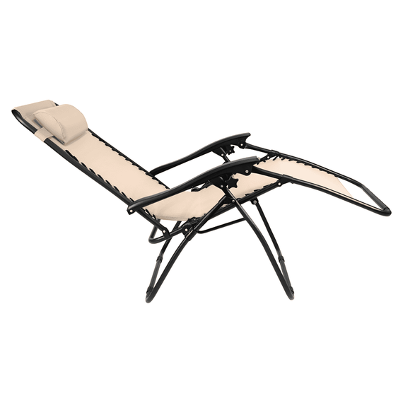 Scaun de grădină poziţionabil, bej, GERALD NEW - 6- Roveli